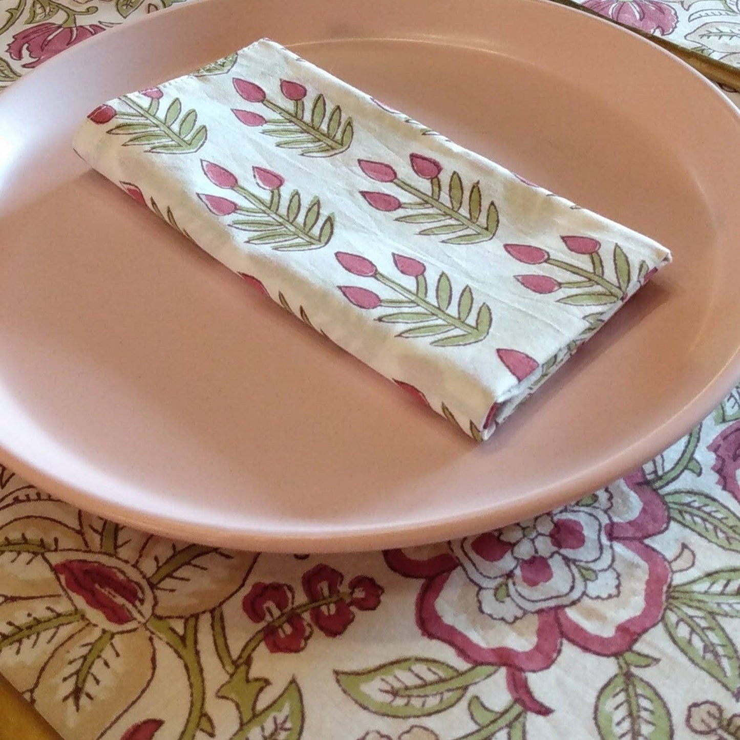 Red & Green Floral Holiday Tablecloth