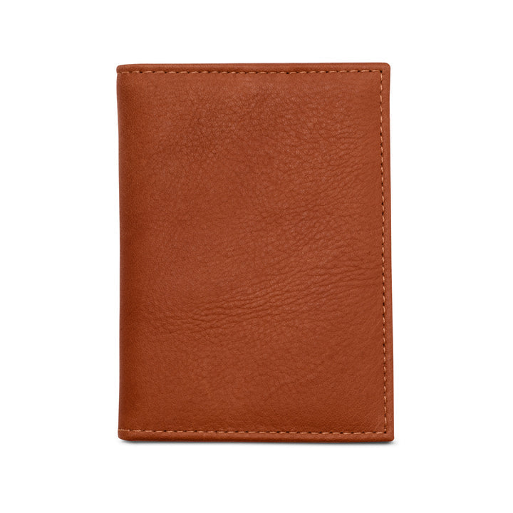 The exterior of the John Candor Bourbon Slim Vertical Leather Wallet