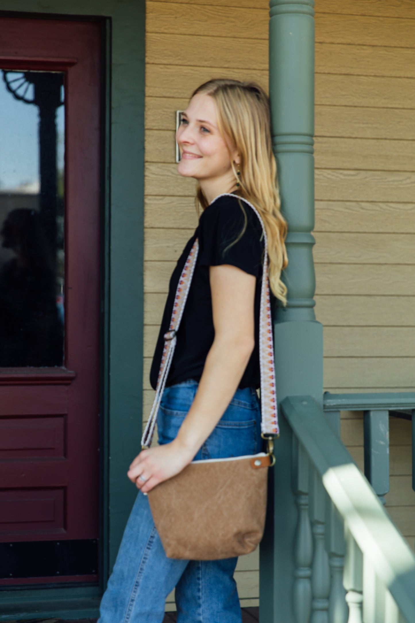 Thai Canvas Crossbody with Woven Strap