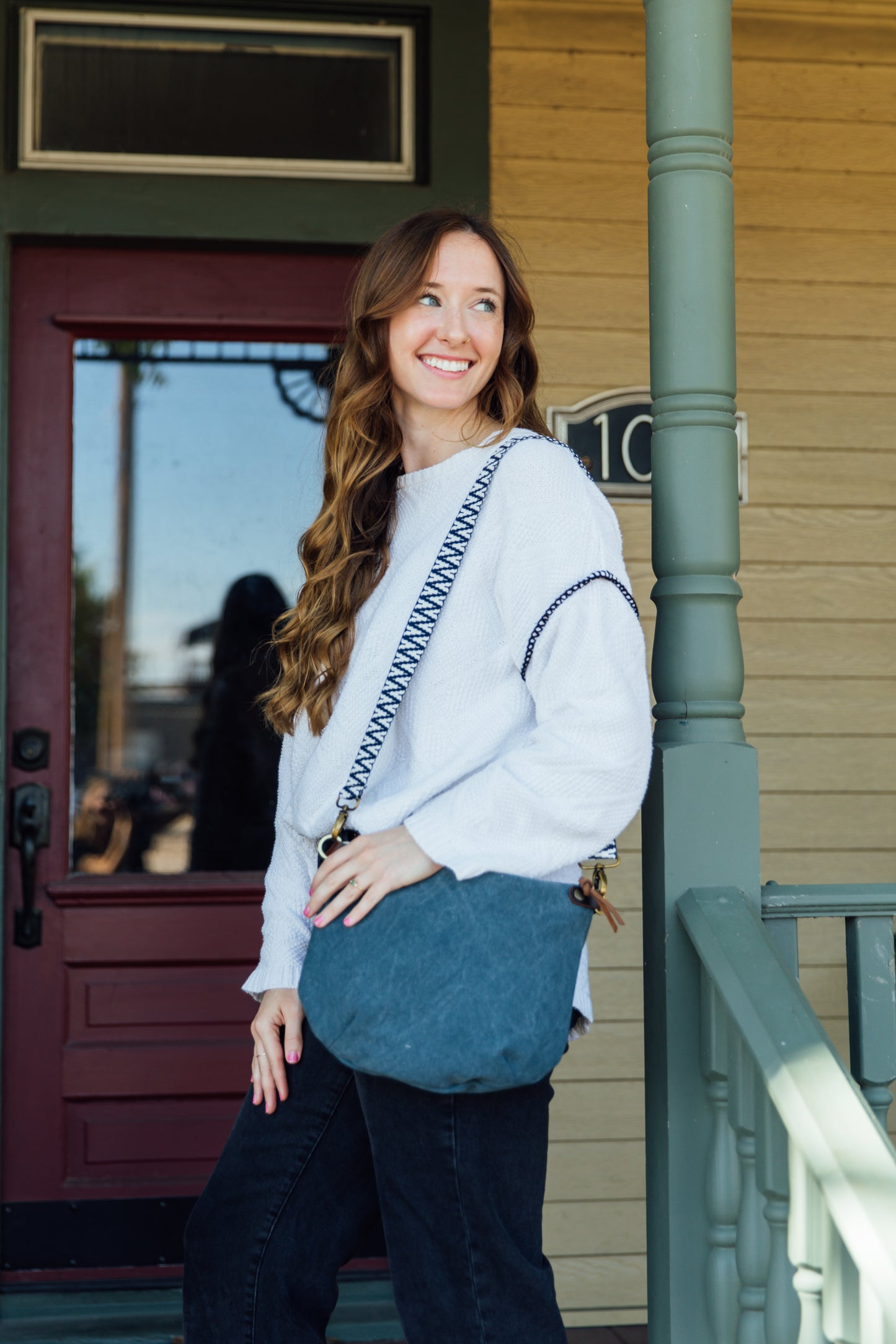 Thai Canvas Crossbody with Woven Strap