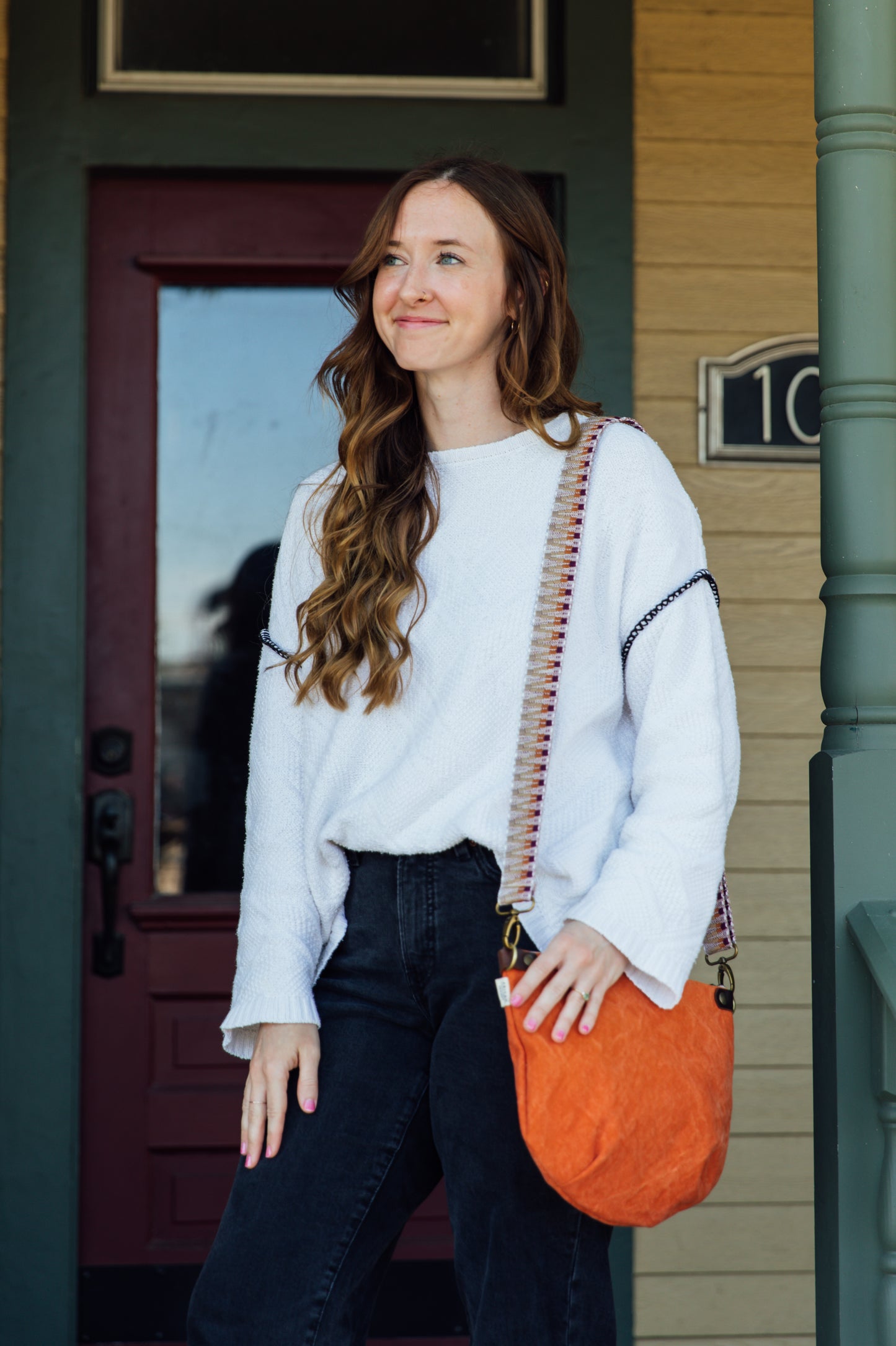 Thai Canvas Crossbody with Woven Strap