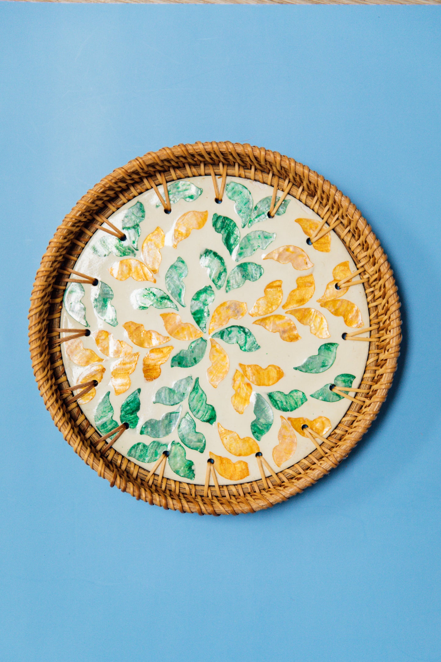 Wicker Small Circular Tray