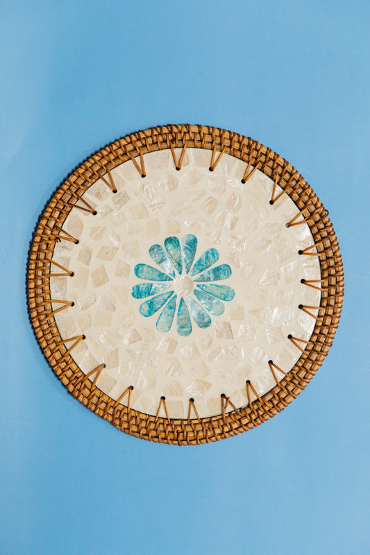 Mosaic and Wicker Trivet