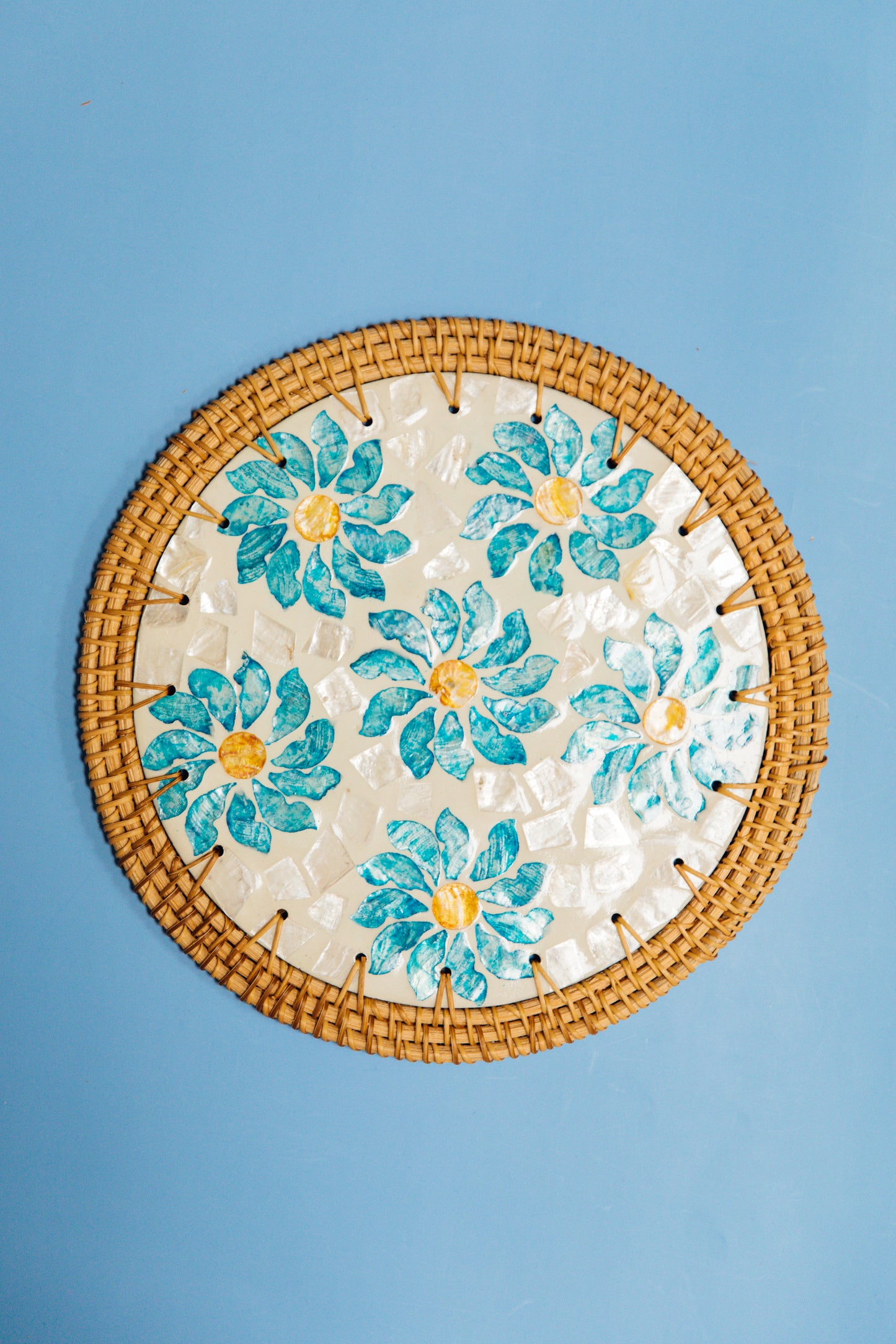 Mosaic and Wicker Trivet