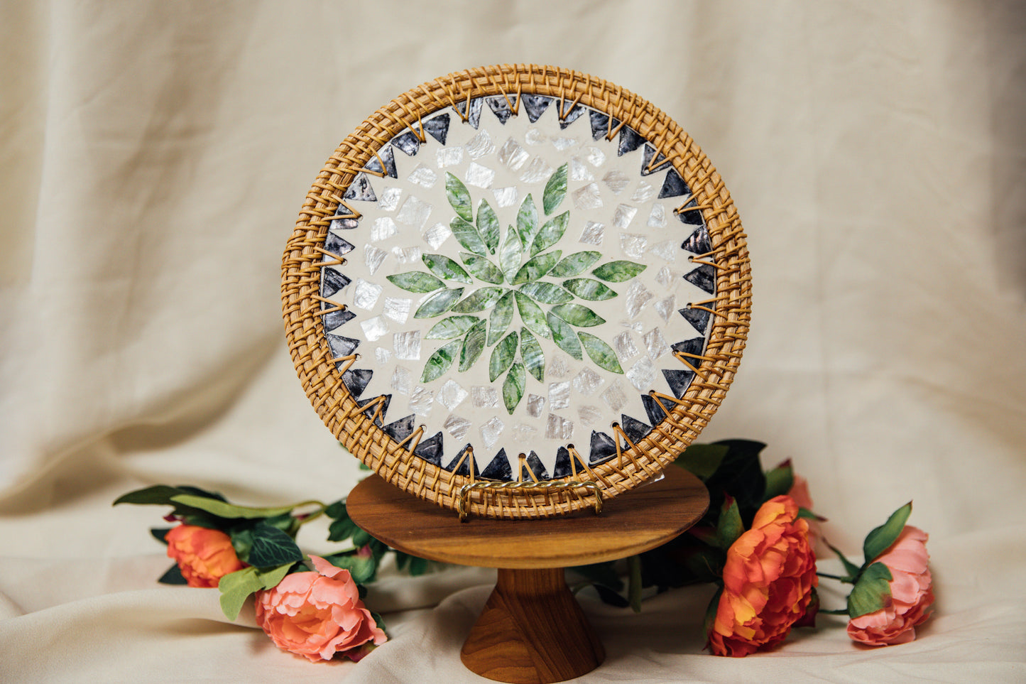 Mosaic and Wicker Trivet
