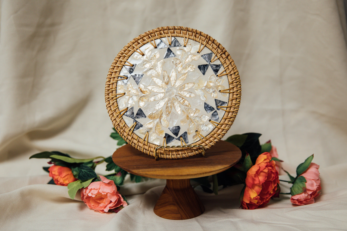 Mosaic and Wicker Trivet