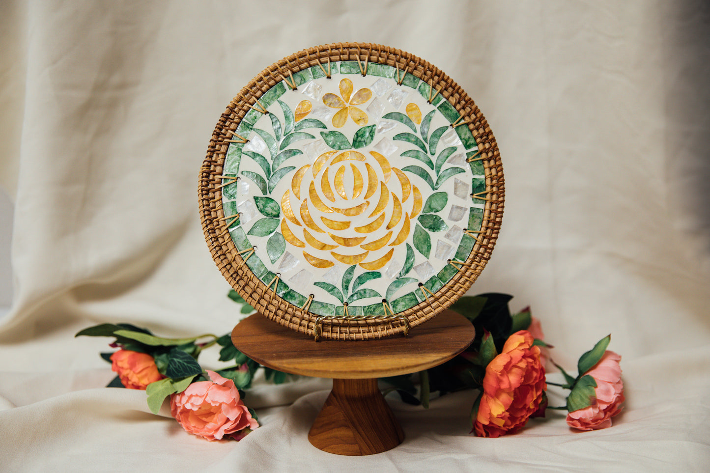 Mosaic and Wicker Trivet
