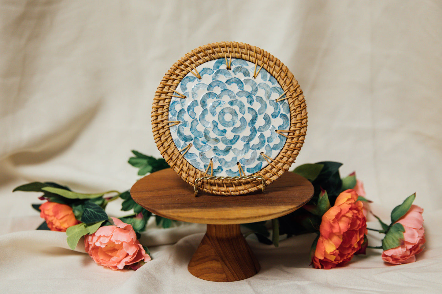 Mosaic and Wicker Trivet