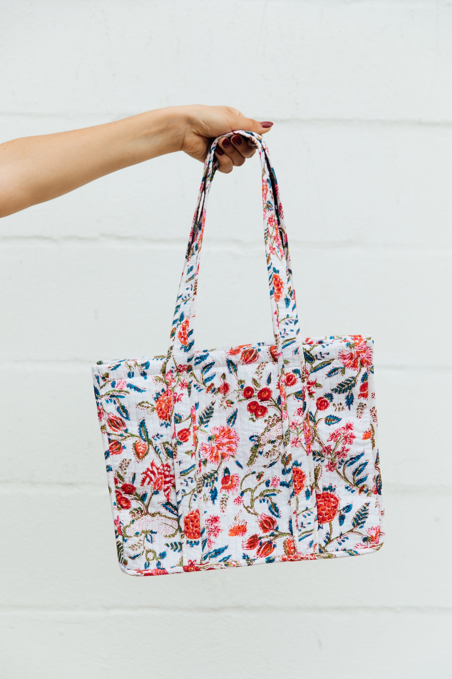 Quilted Indian Square Tote
