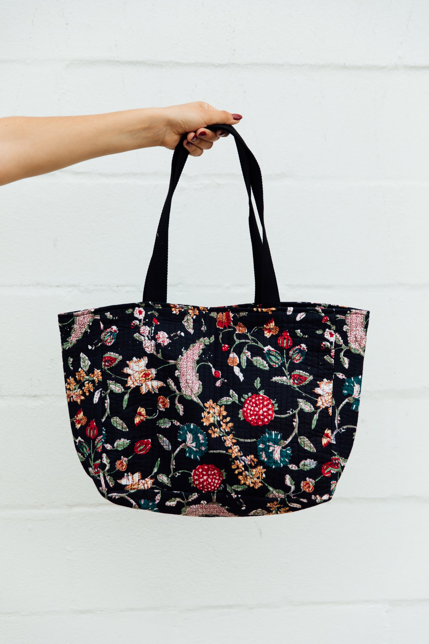 Quilted Indian Tote Bag