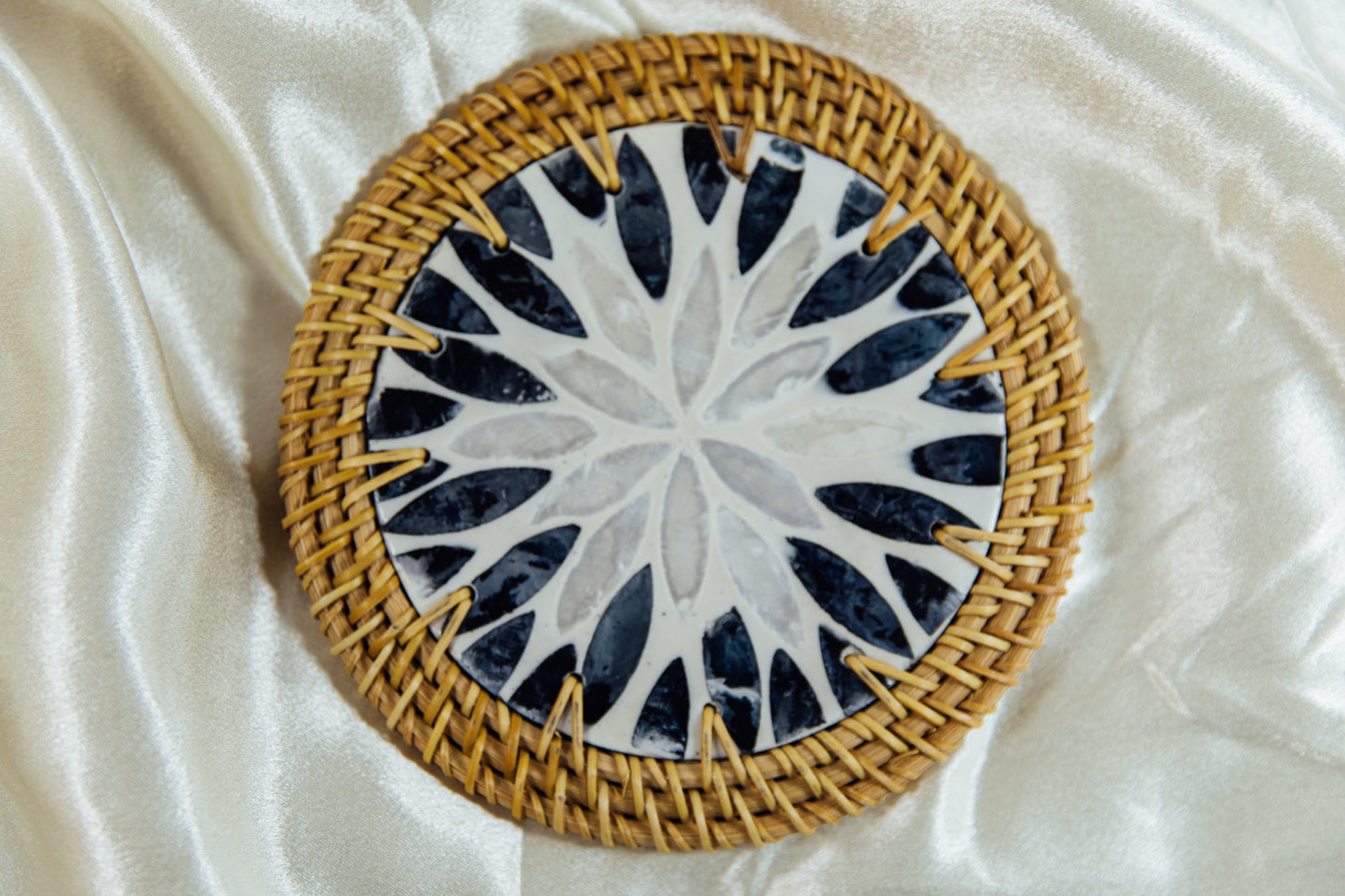 Mosaic and Wicker Trivet
