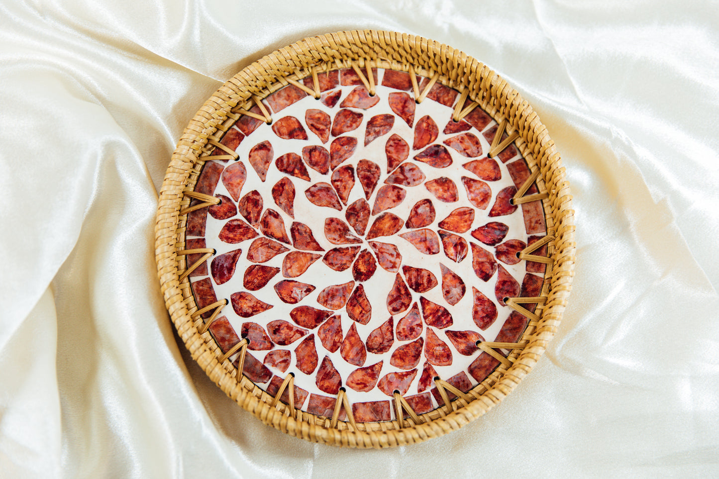 Wicker Small Circular Tray