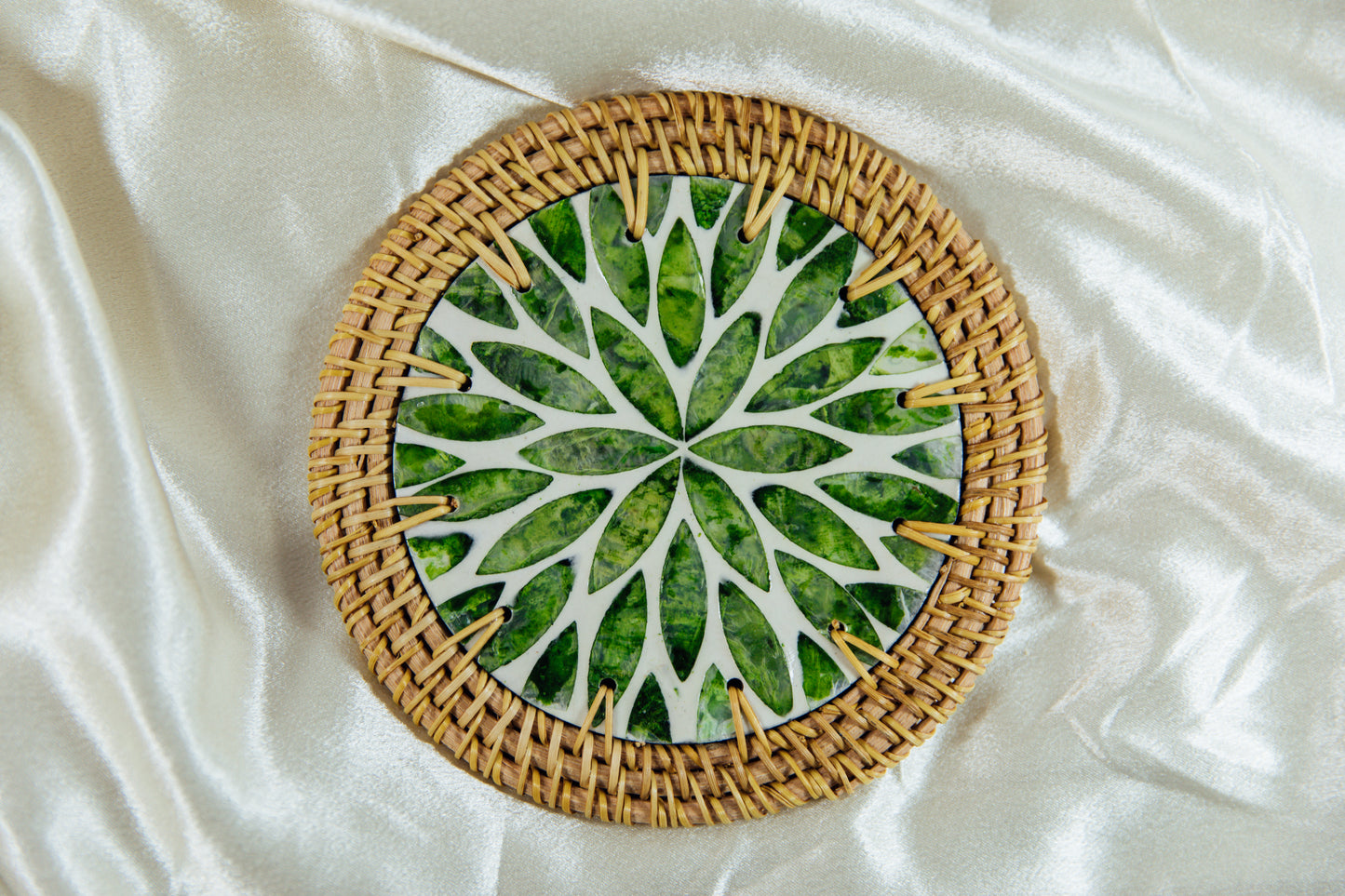 Mosaic and Wicker Trivet