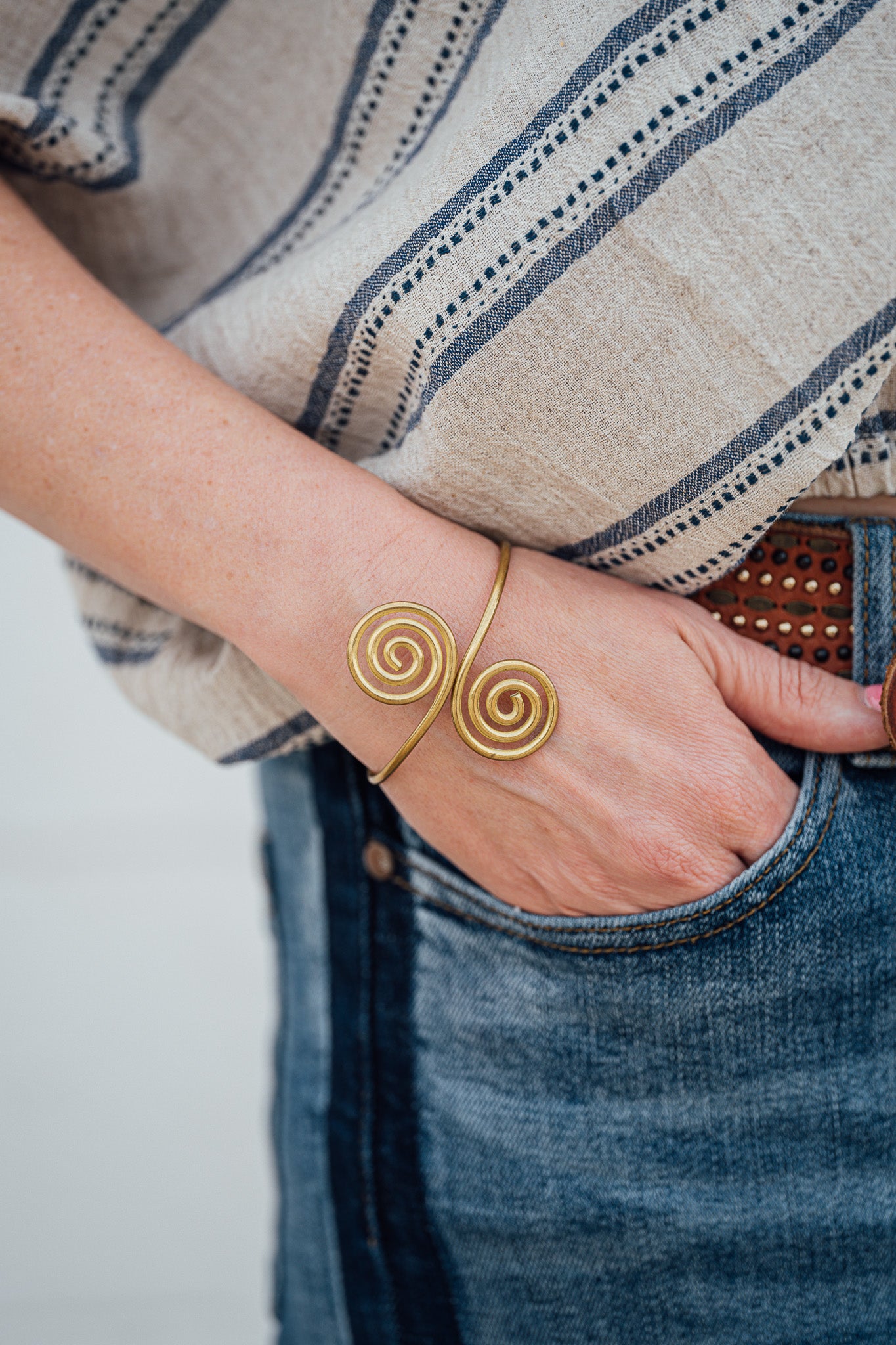 Thai Brass Spiral Bracelet
