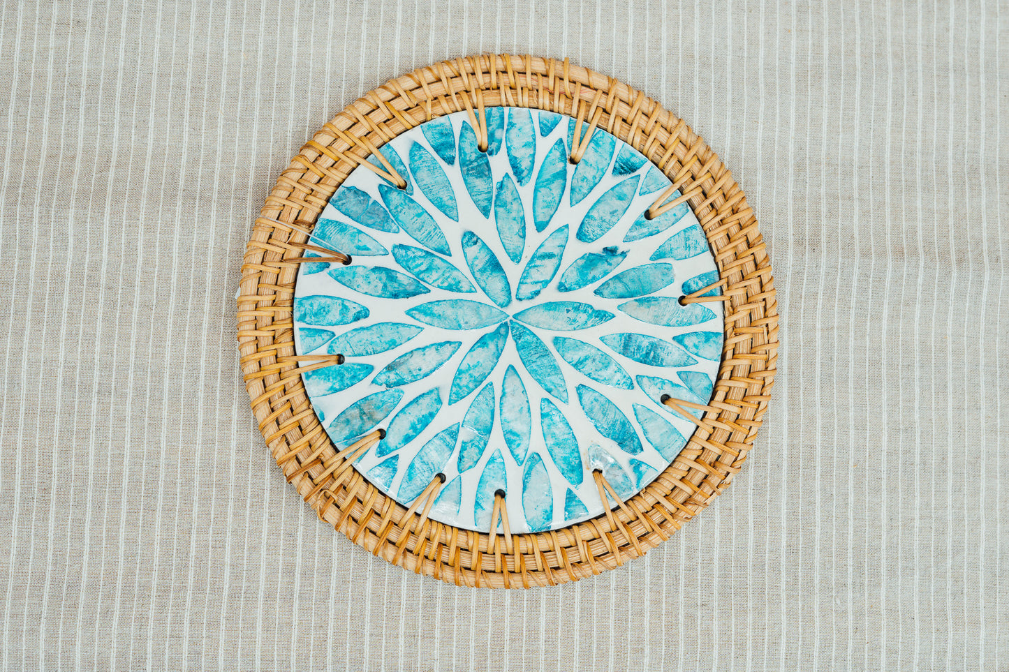 Mosaic and Wicker Trivet