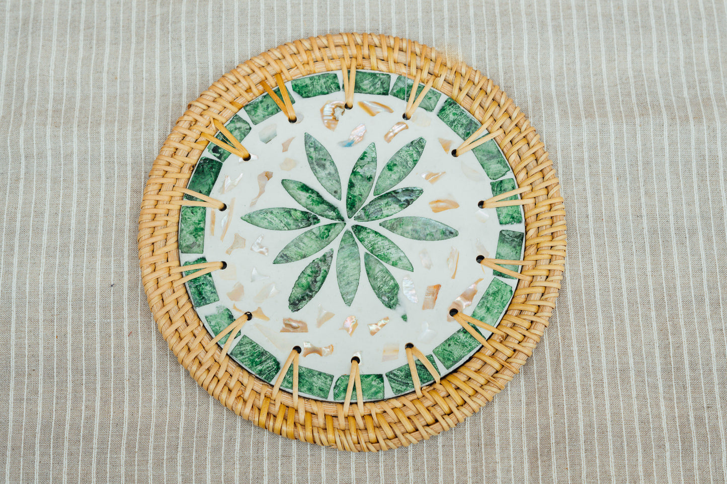 Mosaic and Wicker Trivet
