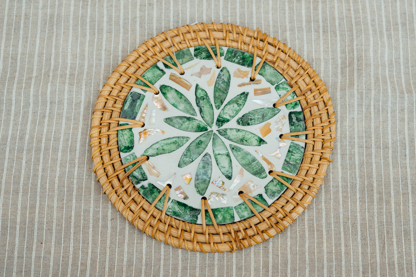 Mosaic and Wicker Trivet