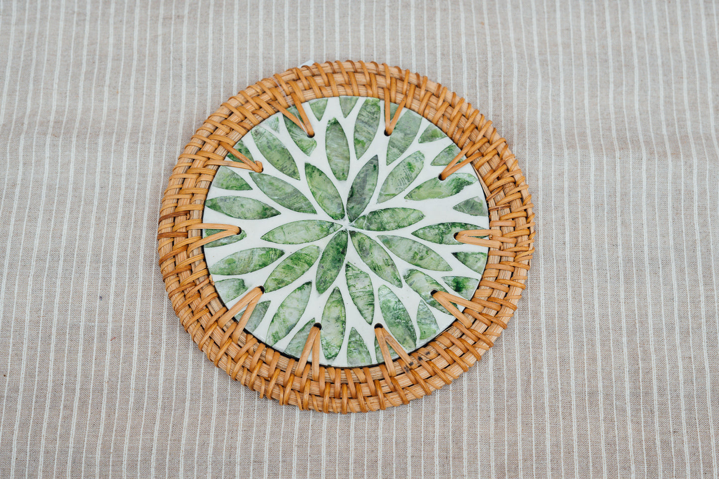 Mosaic and Wicker Trivet