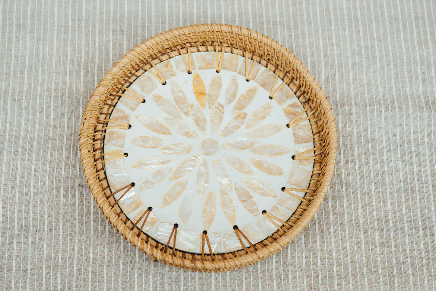 Wicker Small Circular Tray
