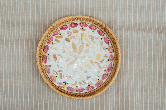 Wicker Small Circular Tray