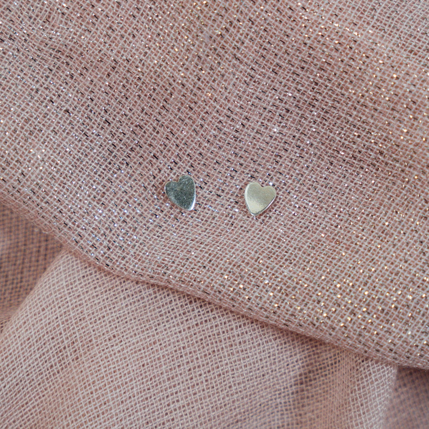 Silver Heart Studs