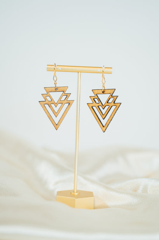 Triangulos Wooden Earrings