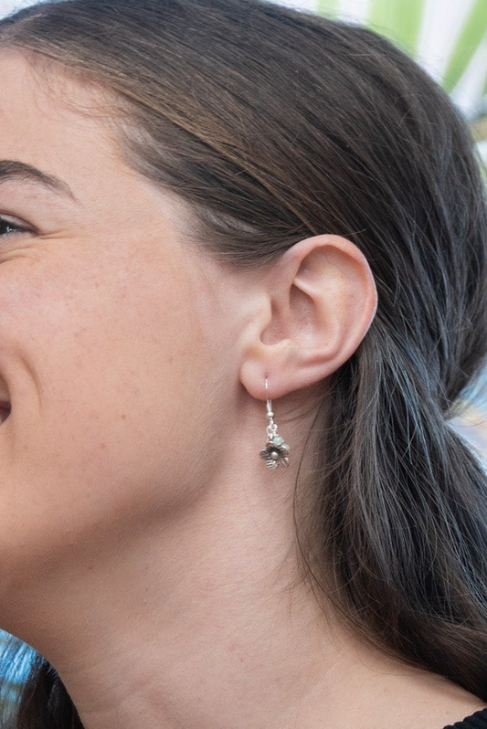 Floral Sterling Silver Drop Earrings