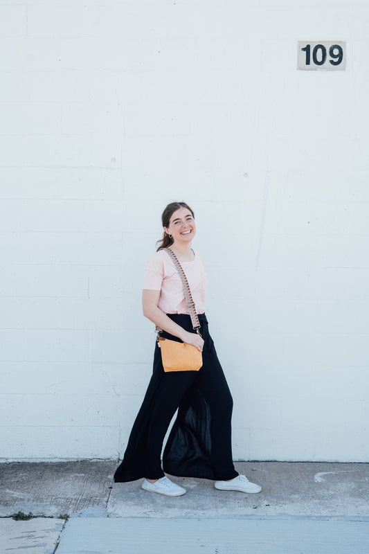 Thai Canvas Crossbody with Woven Strap