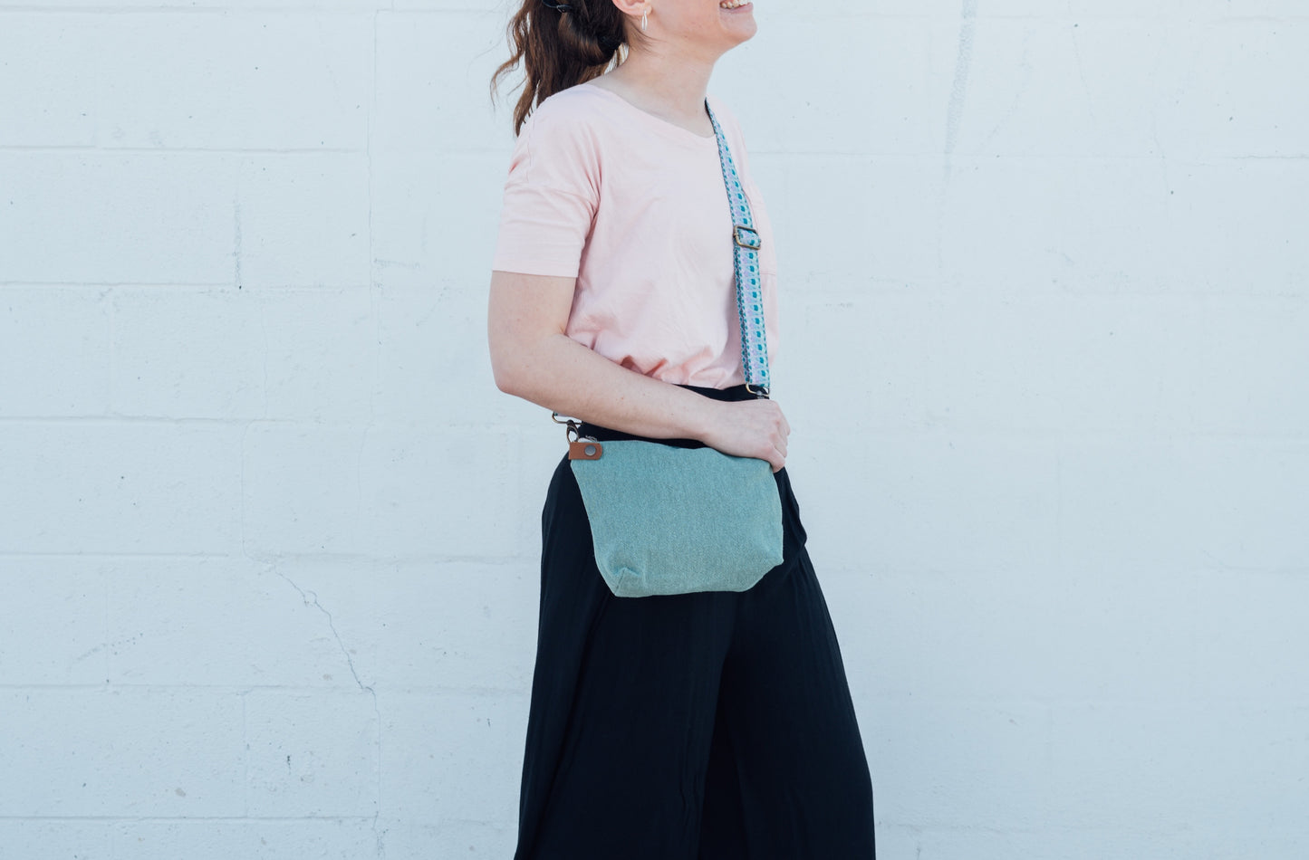 Thai Canvas Crossbody with Woven Strap