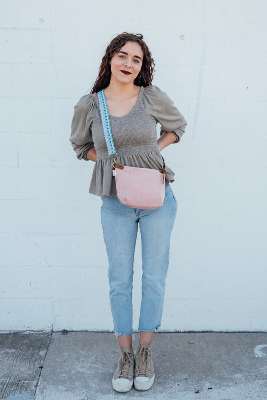 Thai Canvas Crossbody with Woven Strap