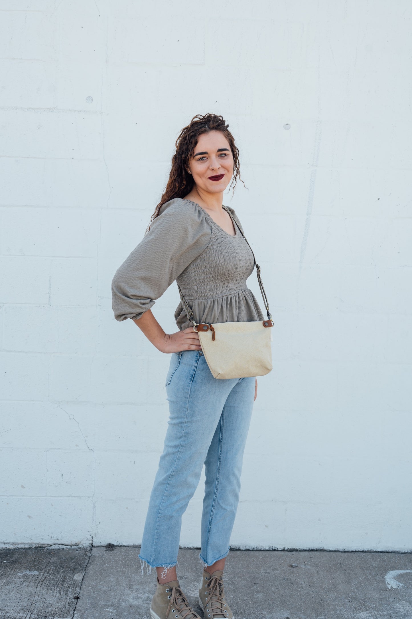 Thai Canvas Crossbody with Woven Strap