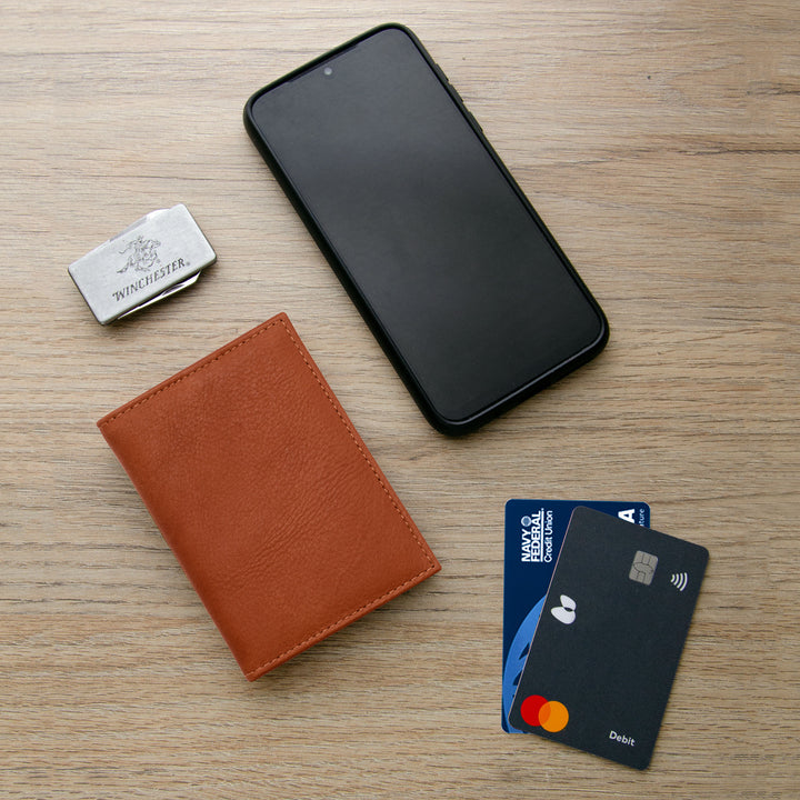 Slim Vertical Leather Wallet