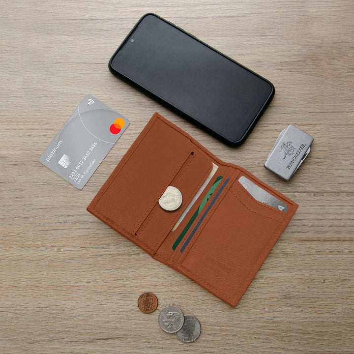 Slim Vertical Leather Wallet