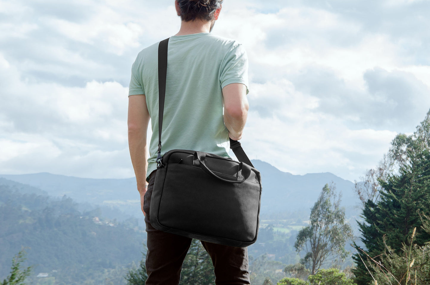 Full Grain Leather Briefcase/Messenger Bag
