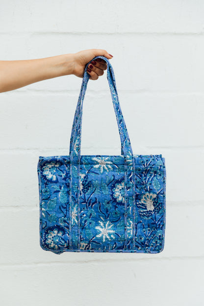 Quilted Indian Square Tote