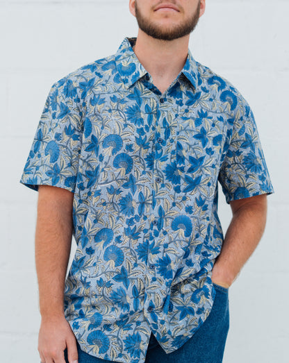Hand Blocked Cotton Men's Shirts