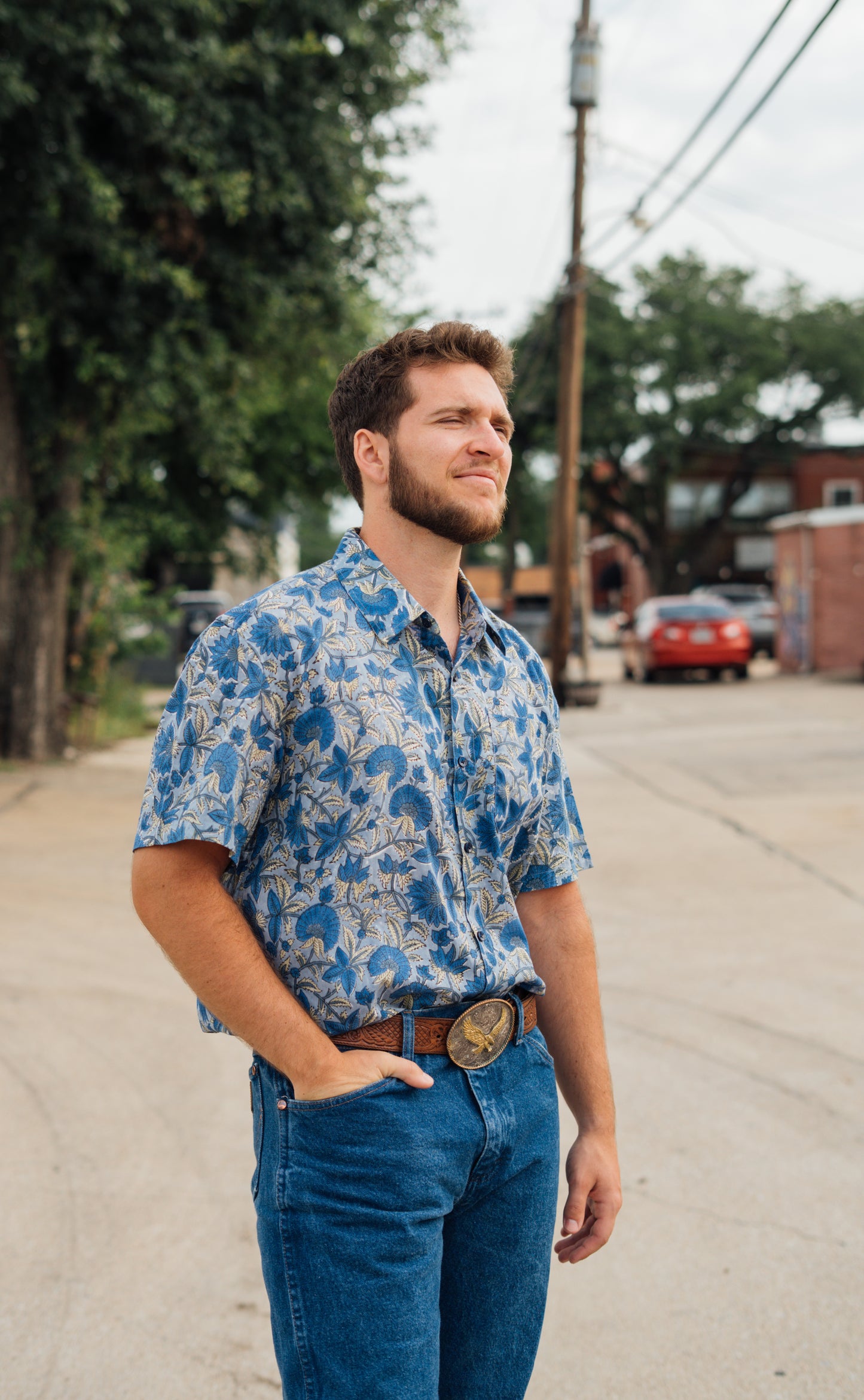 Hand Blocked Cotton Men's Shirts