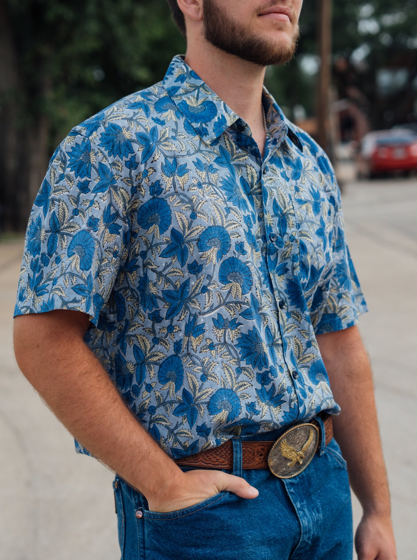 Hand Blocked Cotton Men's Shirts