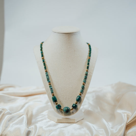 Teal & Brass Necklace