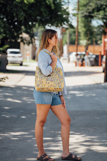 Pineapple Quilted Tote