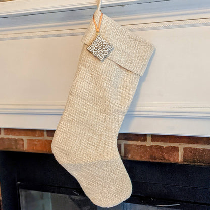 Hand Carved Star Wooden Block Ornament