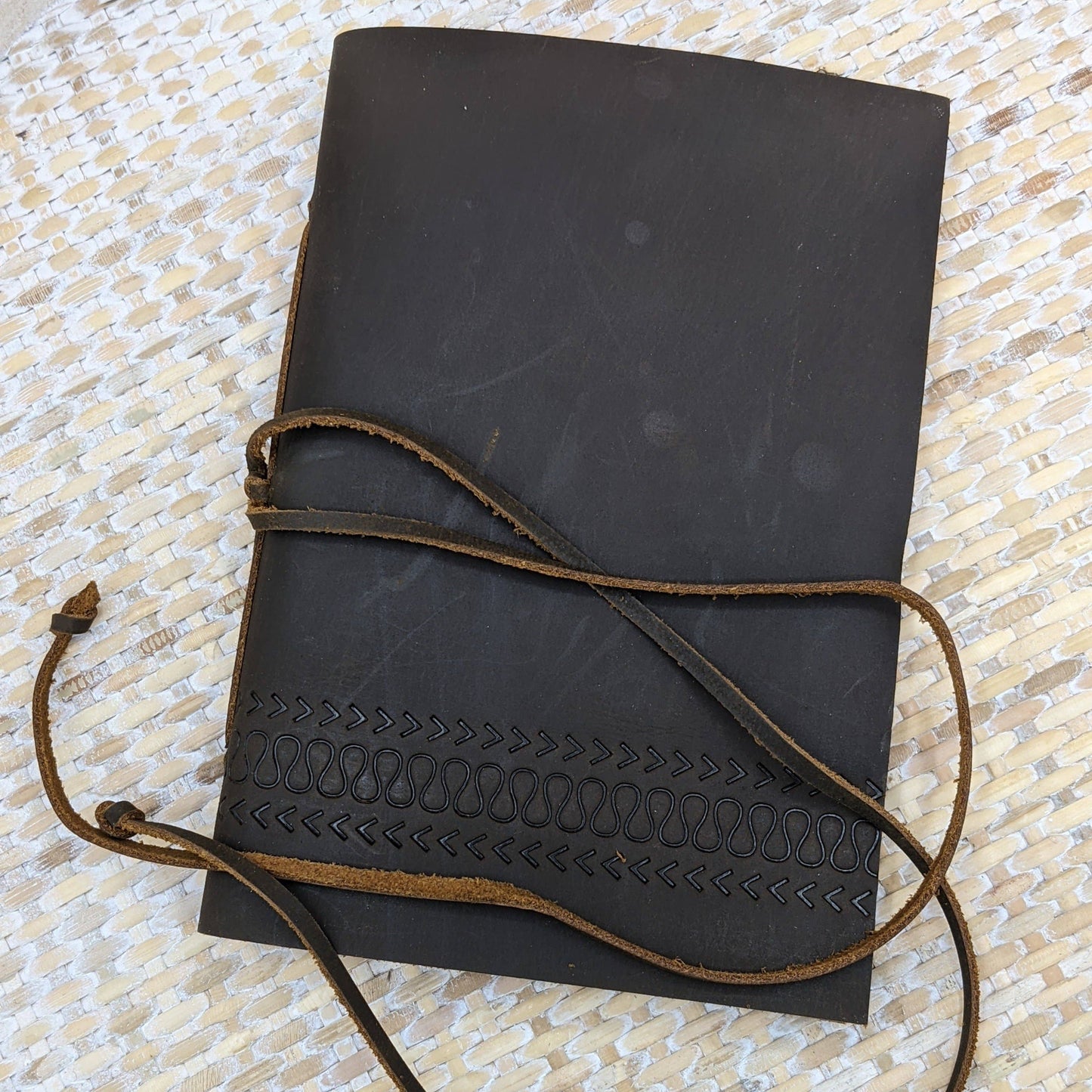 Buffalo Leather Fishbone Journal