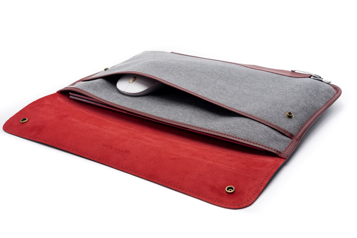 Leather with Fabric Laptop Sleeve (Candor Full Grain)
